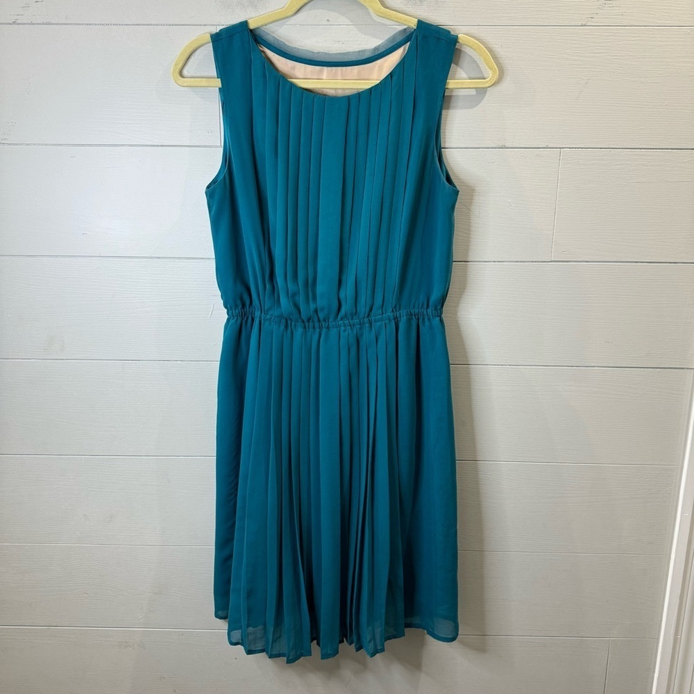Jessica Simpson | Women's Teal Sleeveless Pleated Dress Size 4